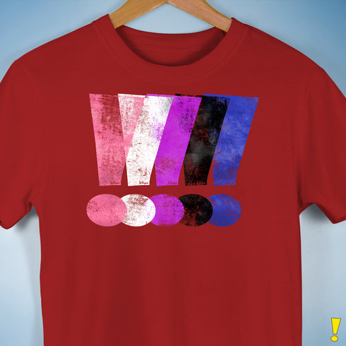 Genderfluid Pride Grunge Exclamation Points Premium Unisex T-Shirt - Red